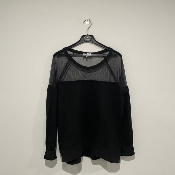 Pam & Gela Women's Black Long Sleeve with Mesh Top Size L - Picture 2 of 12